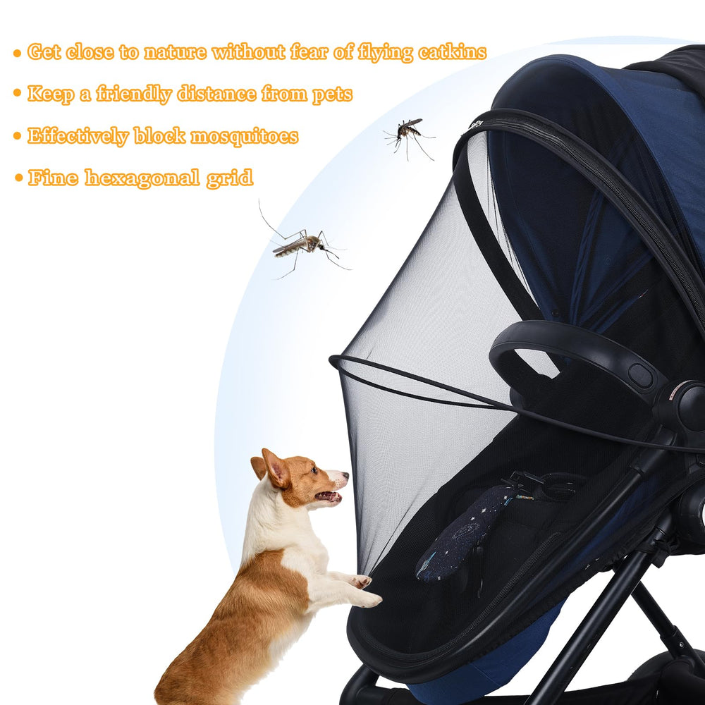 JOFOL BABE breathable double zip netting for easy access to baby.