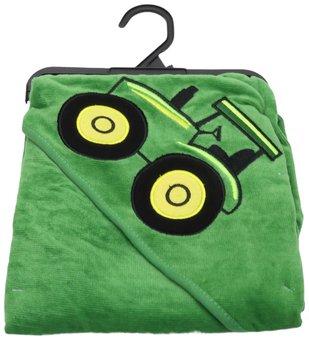 John Deere hooded towel 30x30 inches provides roomy, comfortable post-bath wrap