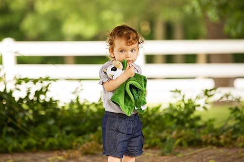 John Deere security blanket 13x13 showcases safe, cozy security for infants