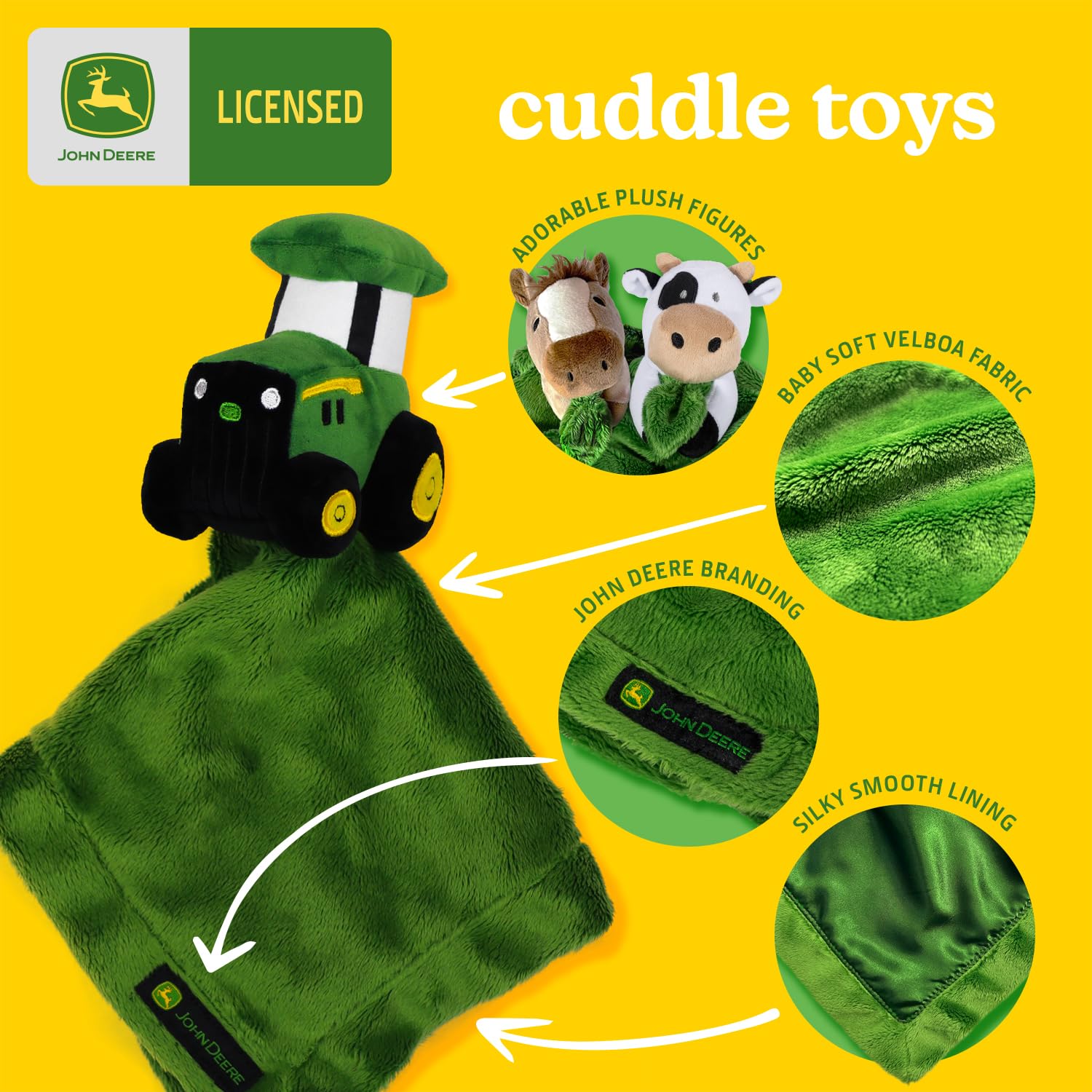John Deere velboa top emphasizes a soft touch for nap time cuddles