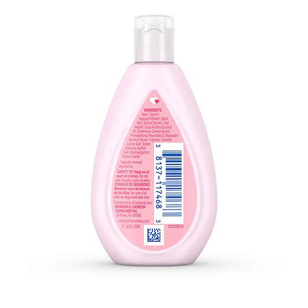 Johnson's hypoallergenic lotion bottle with dermatologist-tested family use.