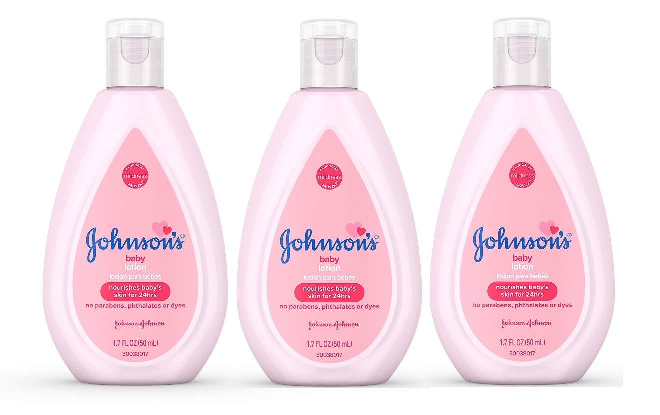 Johnson's pink bottle invites a gentle post-bath massage.