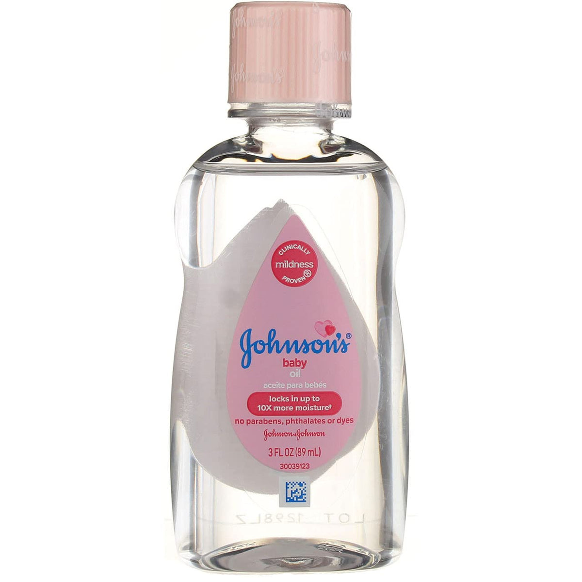 Johnson & Johnson Baby Oil 3-count pack bottles for gentle daily moisturizing.