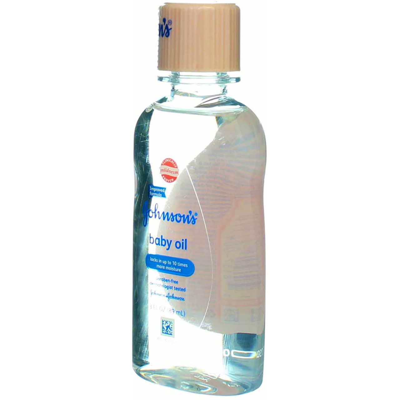 Johnson & Johnson Baby Oil on soft, clean skin for gentle care.