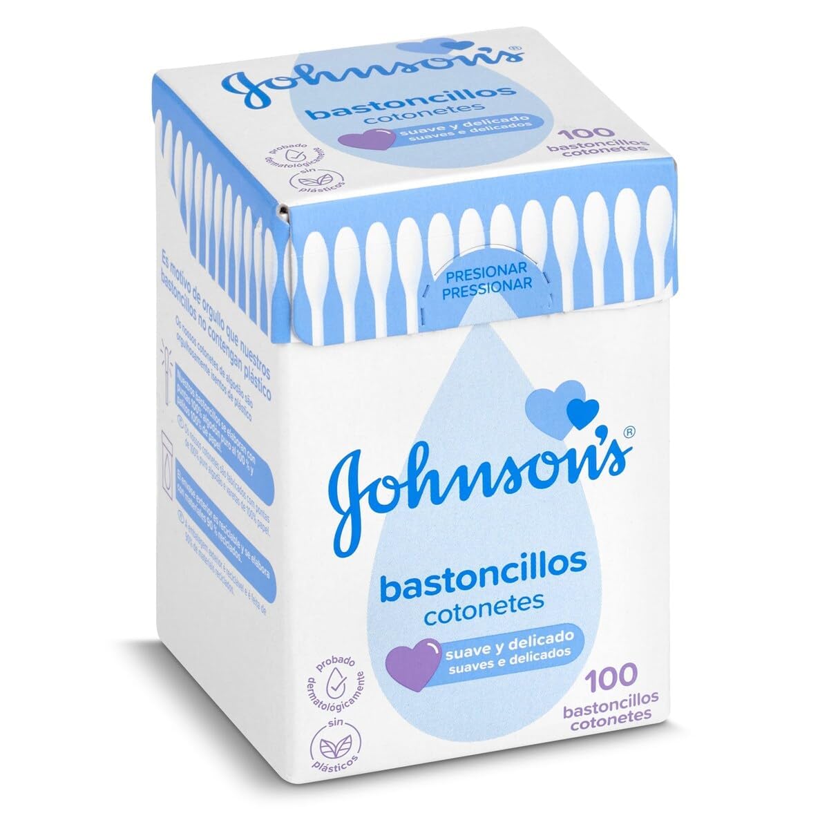 Johnson's Baby cotton buds pack 100 for precise, gentle cleaning and makeup touch-ups