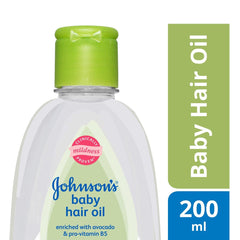 Johnson's Baby Hair Oil application scene shows easy daily use