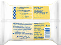 Using Johnson's wipes on tiny hands and cheeks during a messy meal.