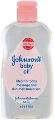 Johnson's Baby Massage Oil compact 50 ml pack, ideal for travel and on-the-go care.
