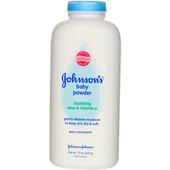 Johnson’s Aloe & Vitamin E baby powder pack3 bottles for gentle moisture absorption.