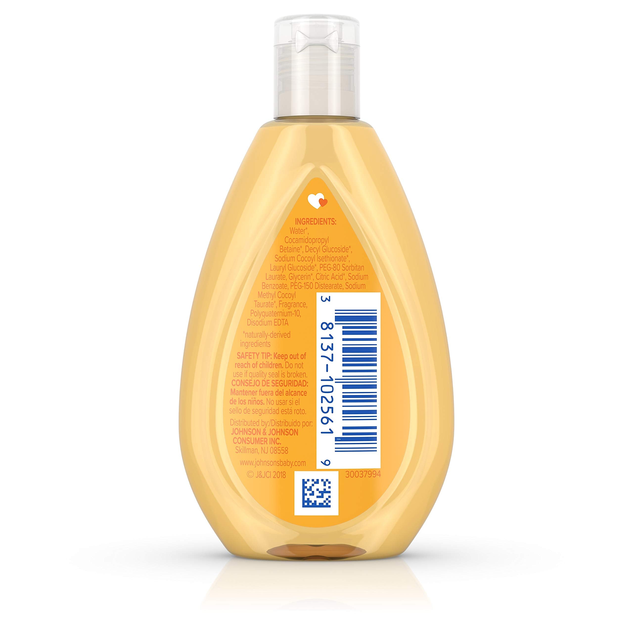 No More Tears label highlights hypoallergenic, pediatrician-tested shampoo for babies.