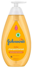 Johnson's Baby Shampoo Regular 500ml bottle side view, easy grip during bath time.