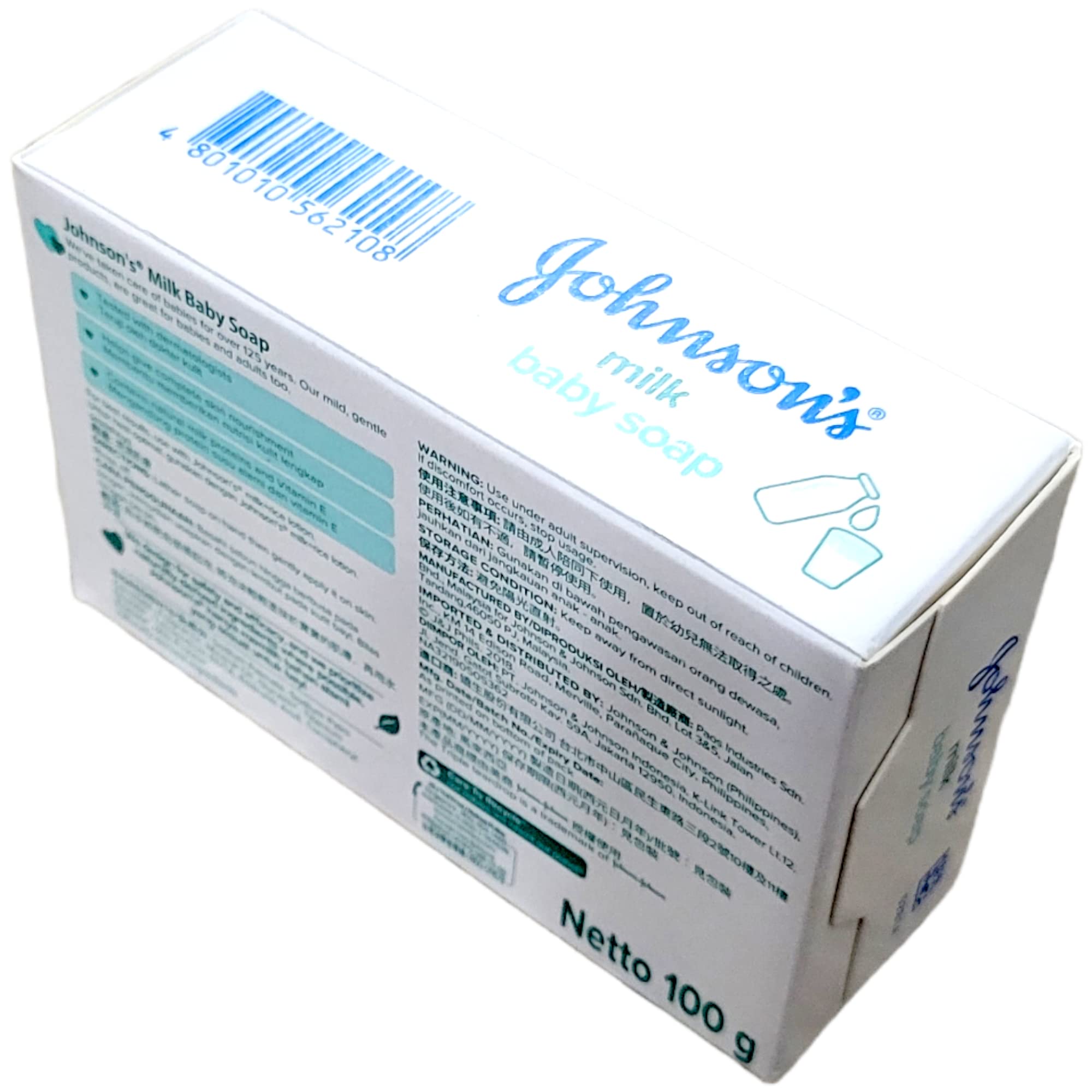 Johnson's Baby Soap Milk mild foam closeup with soft lather for delicate skin