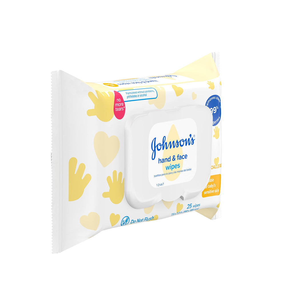 Johnson's Hand and Face Sanitizing Wipes alcohol-free and paraben-free for daily use