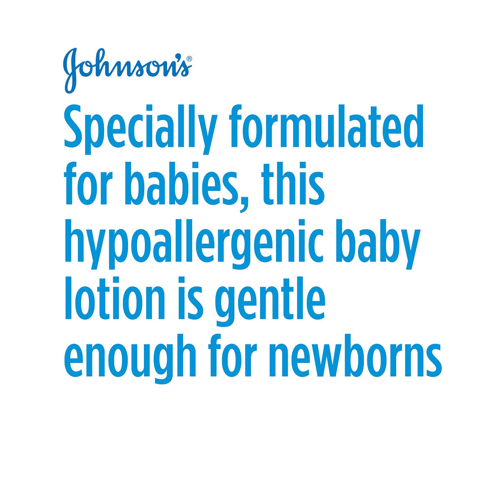 Newborn being massaged gently with Johnson's Head-to-Toe lotion.