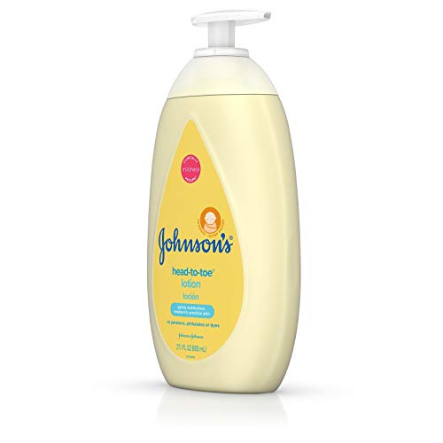 Lotion beside bath time essentials for daily baby care.