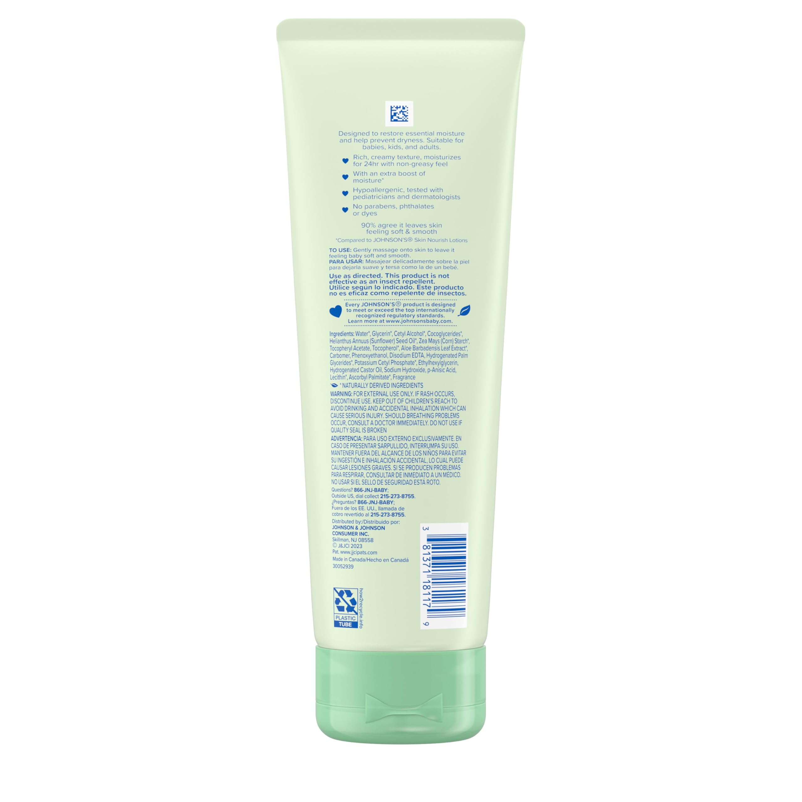 8 oz Johnson's Creamy Oil bottle for babies, kids, and adults alike.
