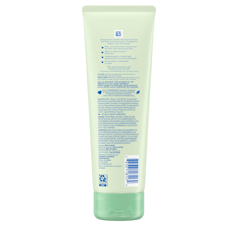 8 oz Johnson's Creamy Oil bottle for babies, kids, and adults alike.