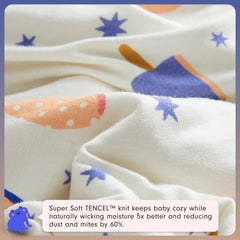 JOI sleeping bag fabric close-up highlights soft breathable TENCEL