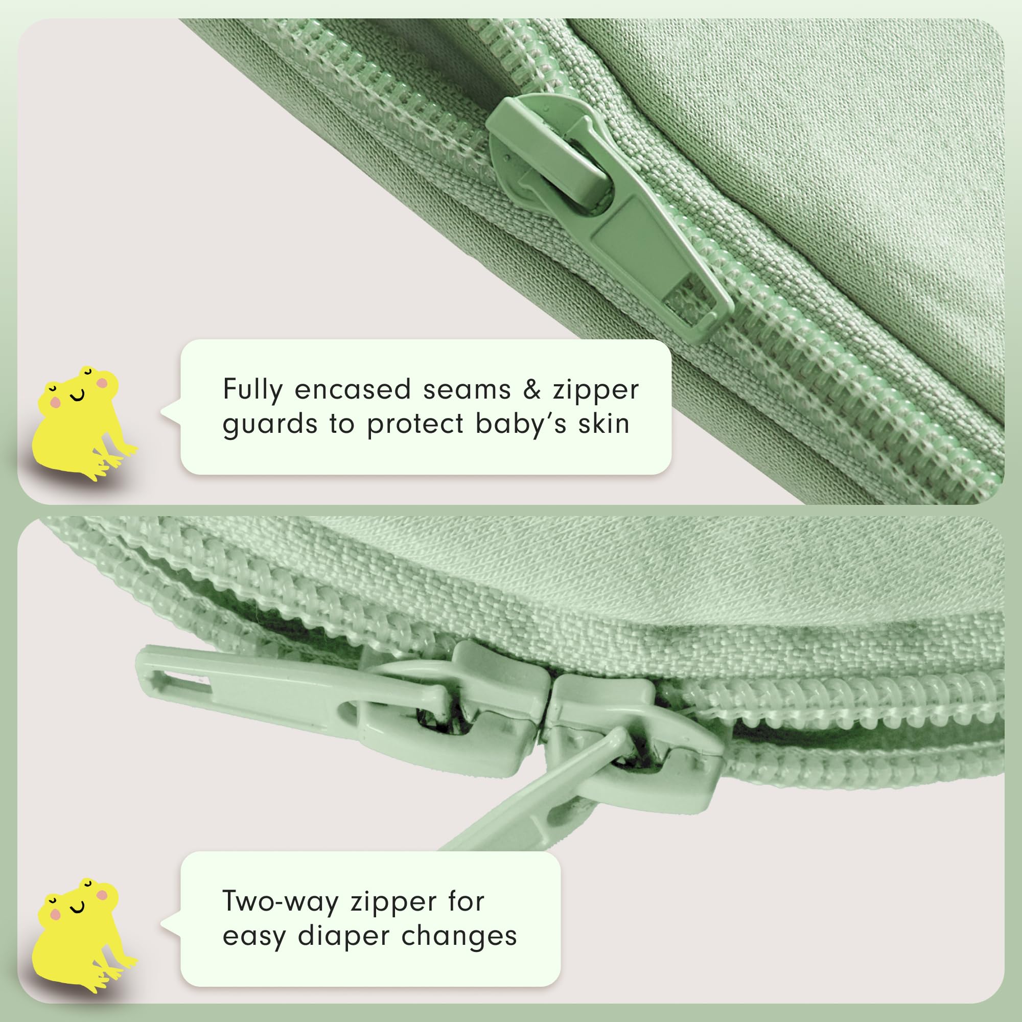 JOI sleep sack offers a roomy fit supporting natural movement.