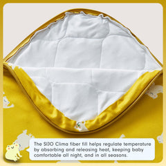 JOI Sleep Sack showing two-way zipper and protective guard for safe changes