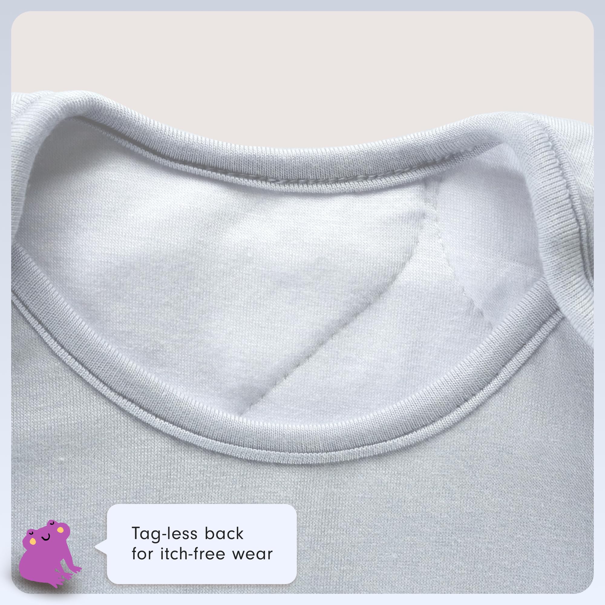 JOI tag-less design minimizes itch while ensuring secure warmth.