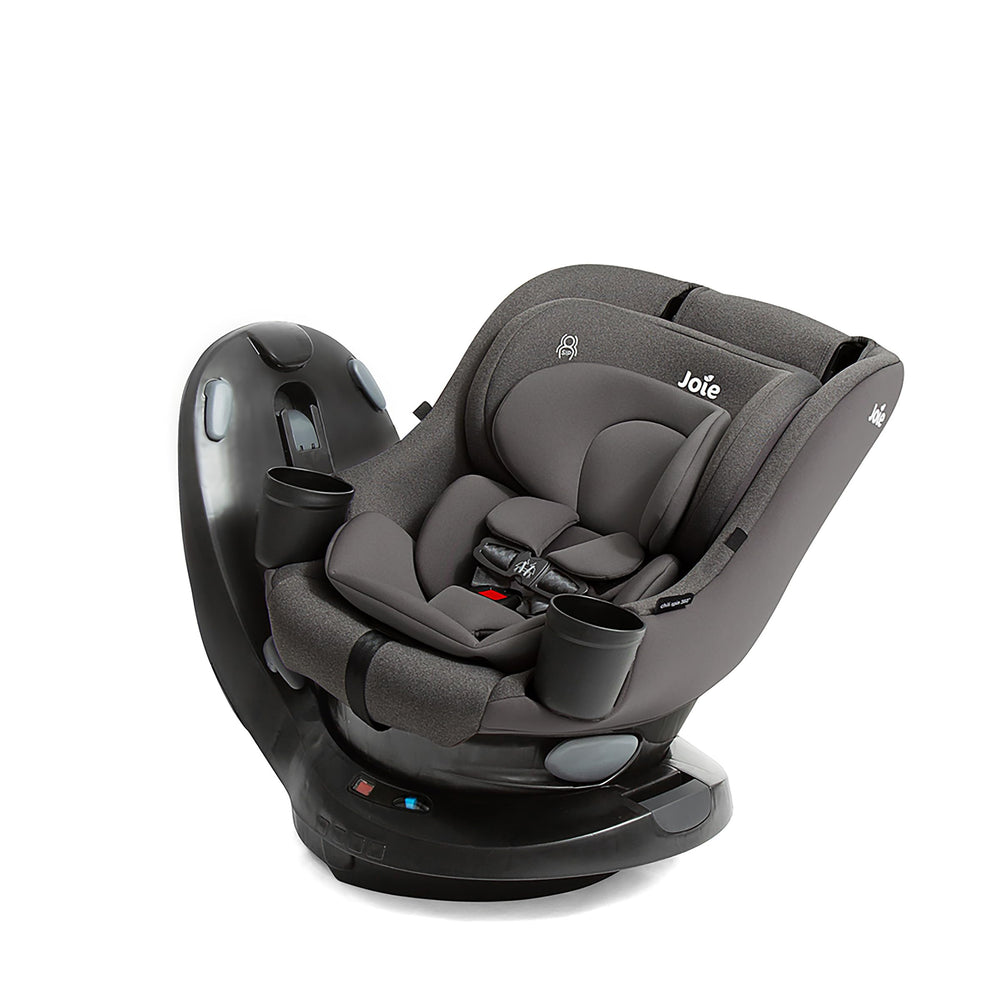 Joie Chili Spin 360 five-point harness with no-rethread headrest.