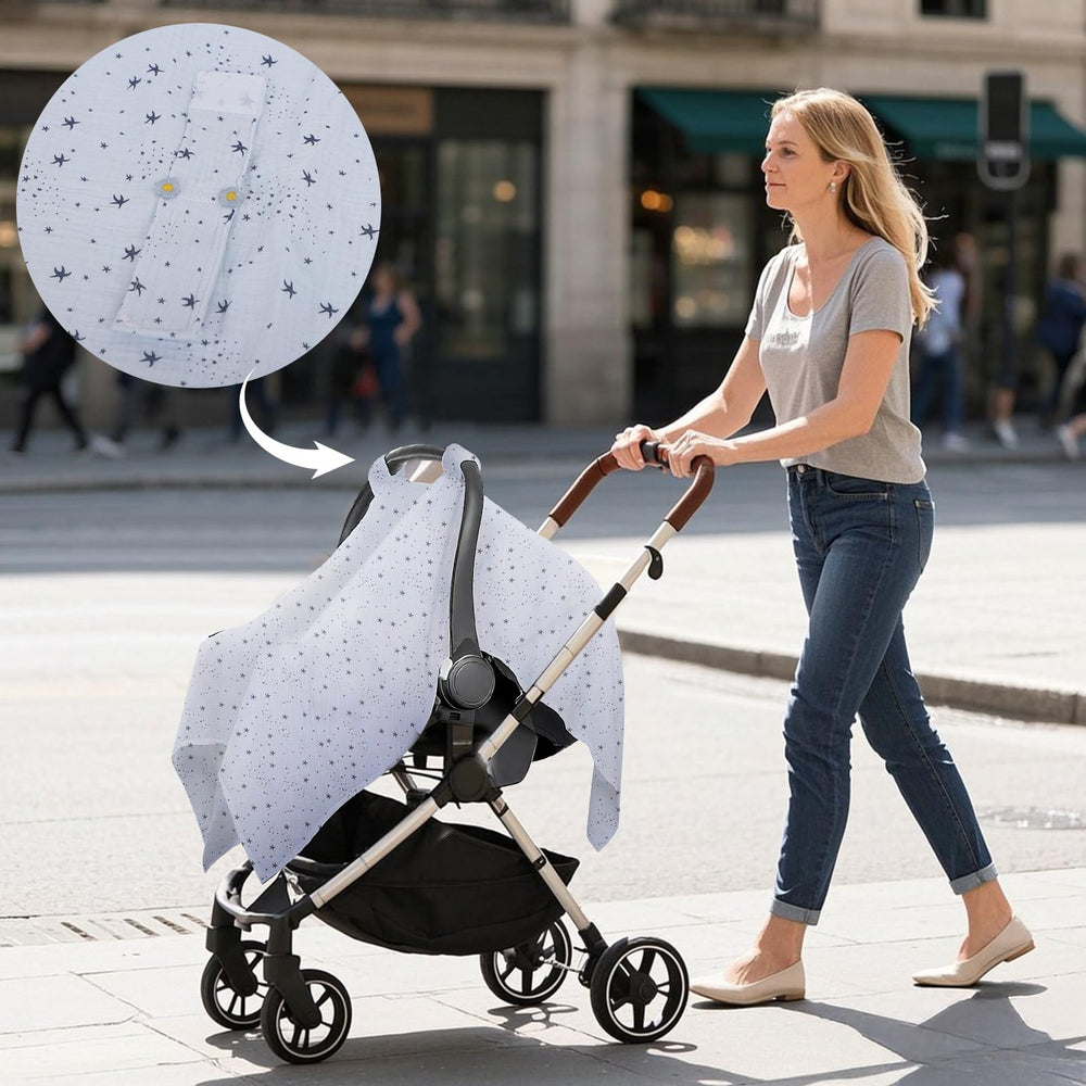 Jojedomo muslin nursing cover machine-washable durable for everyday wear