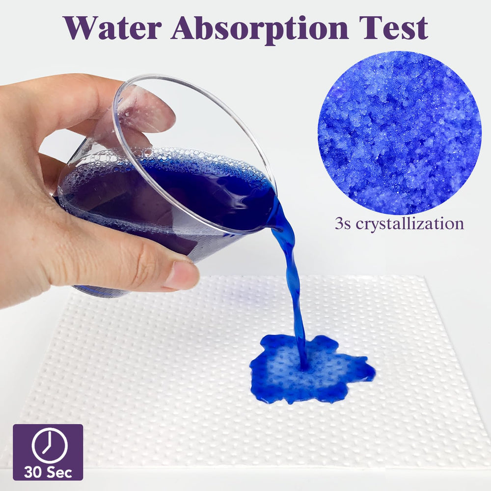 JOJHDR gel-lock absorption captures liquids quickly to prevent leaks.