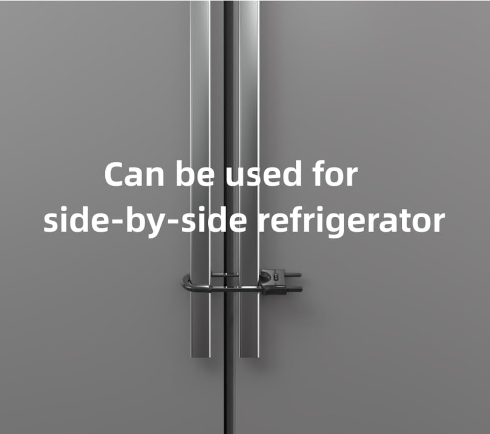Jola's House grey cabinet lock for kitchen and bathroom use.
