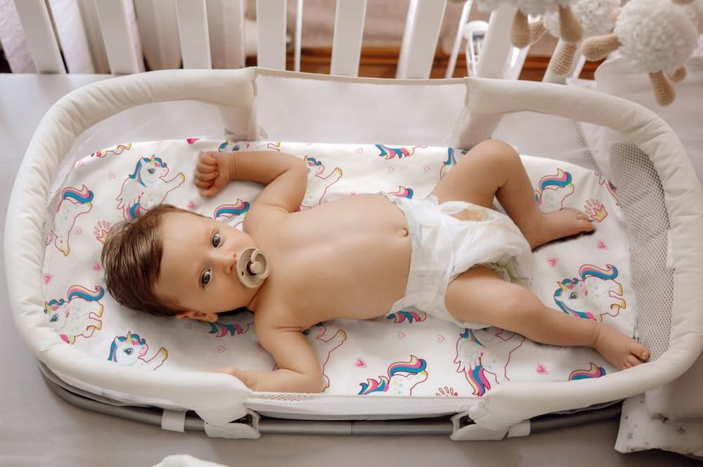 Jola's House breathable polyester bassinet sheets promote gentle air flow for baby comfort.