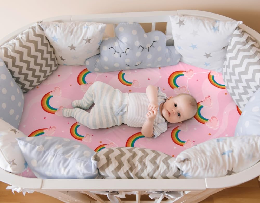 Jola's House cute-neutral design suits baby girls and blends with nursery decor.