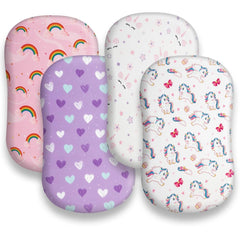 Jola's House soft-fit bassinet sheet secures with elastic edges for a snug mattress.