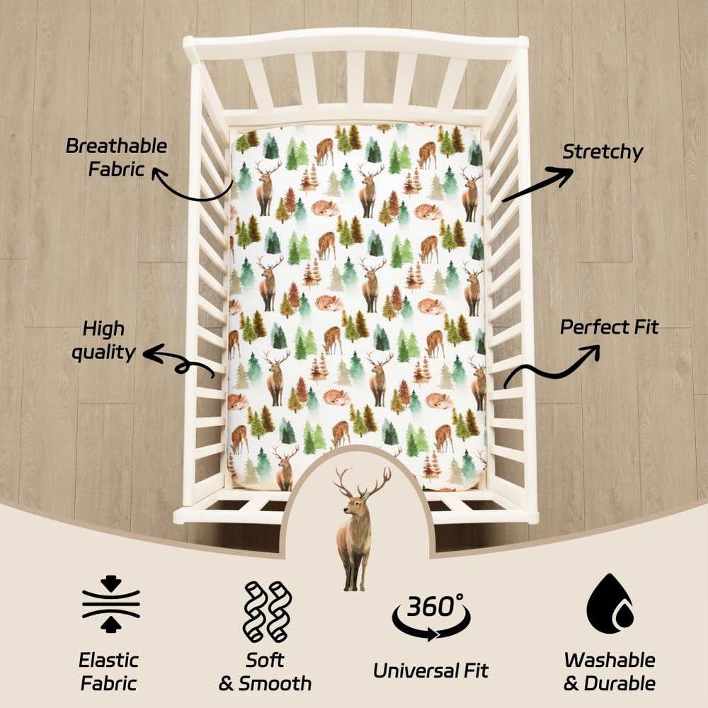 Jola's House standard-size crib sheet with full elastic trim for secure fit.
