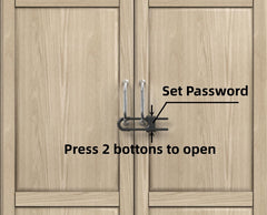 Jola's House U-shaped sliding lock securing drawers and cupboards.