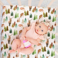 Jola's House unisex woodland crib sheet for standard crib mattress.