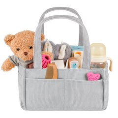 Jolensoy baby diaper caddy organizer in grey with foldable design for portability