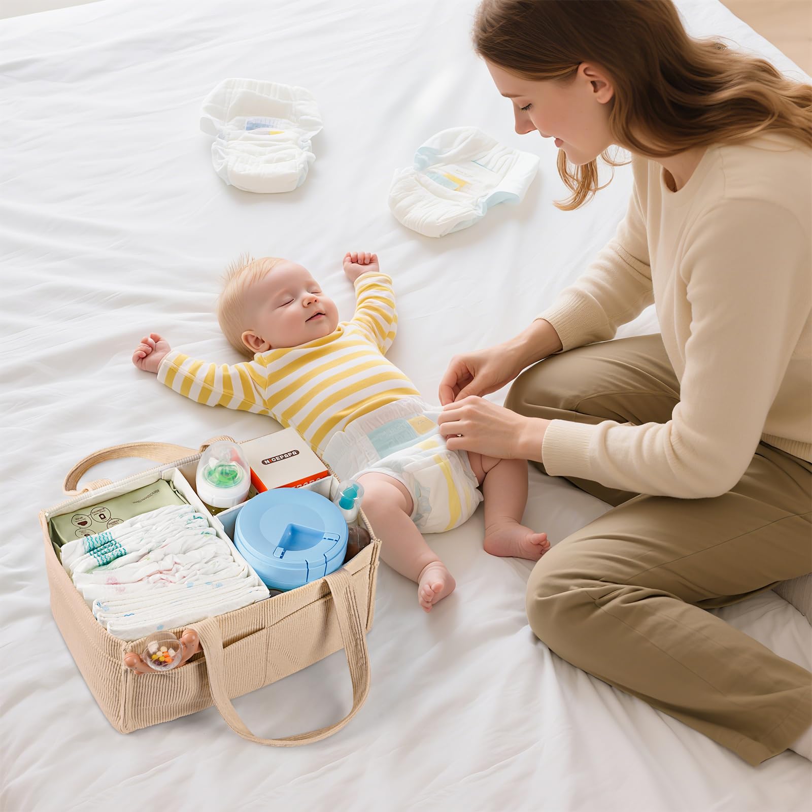 Jolensoy diaper caddy as a baby shower gift adds practical storage and style