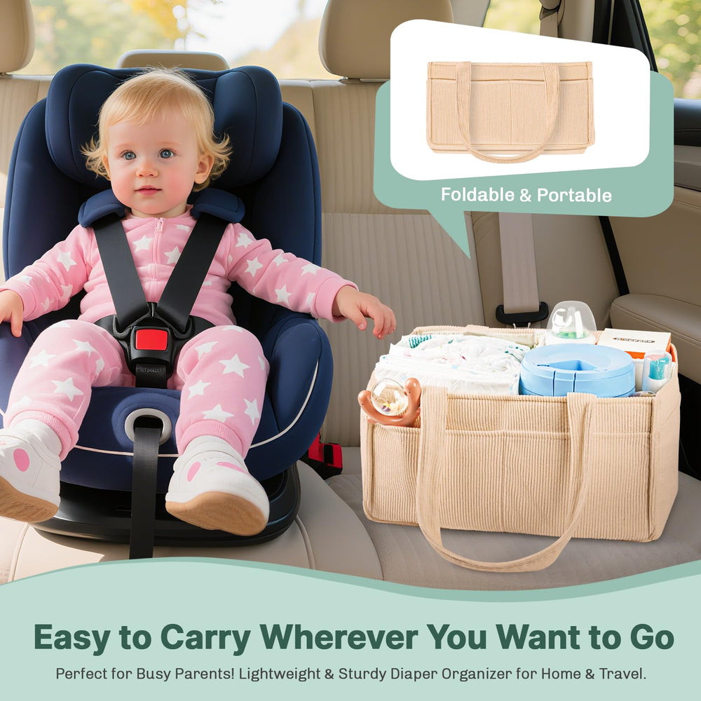 Jolensoy diaper caddy car use helps on-the-go families stay prepared
