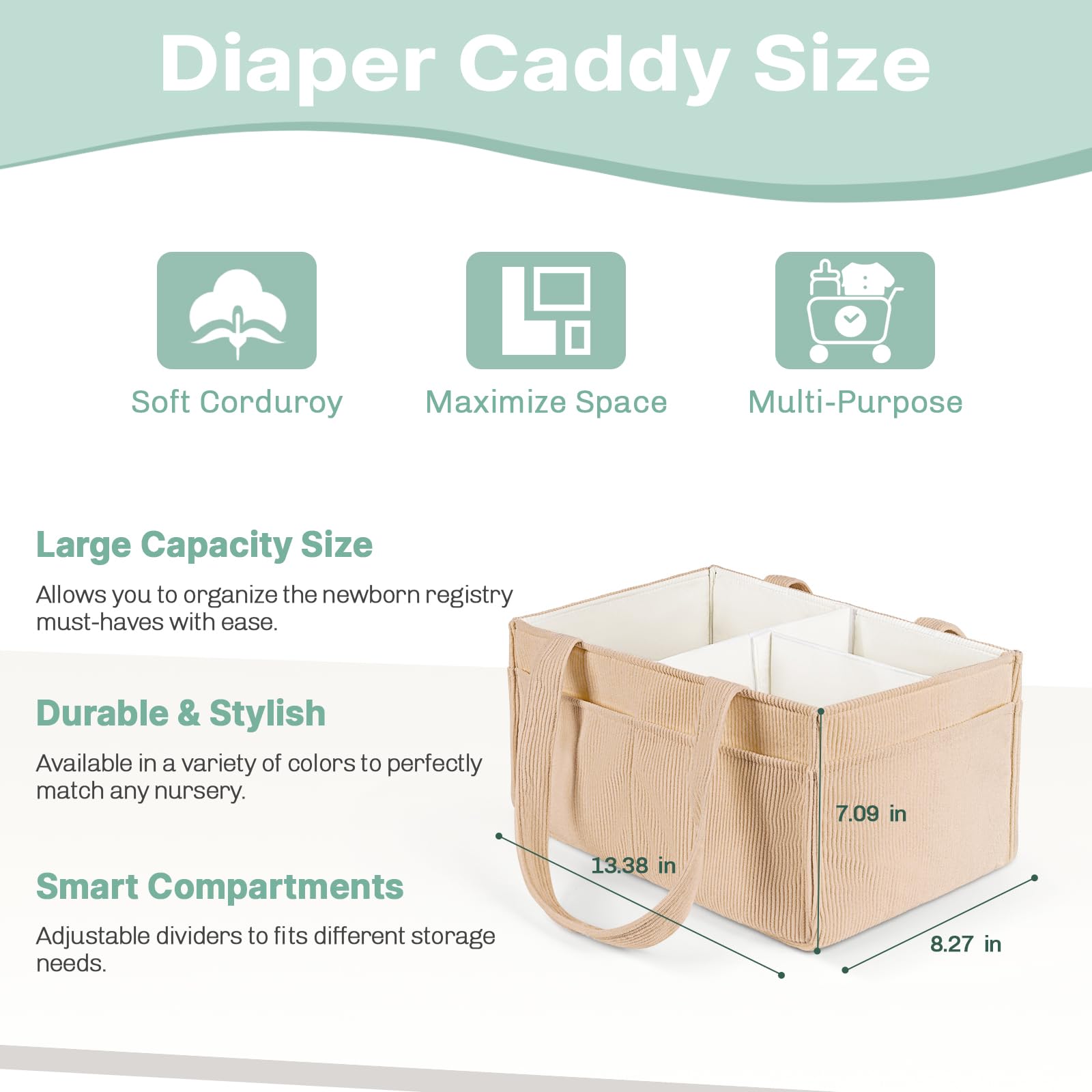 Jolensoy diaper caddy folded flat offers compact storage for travel