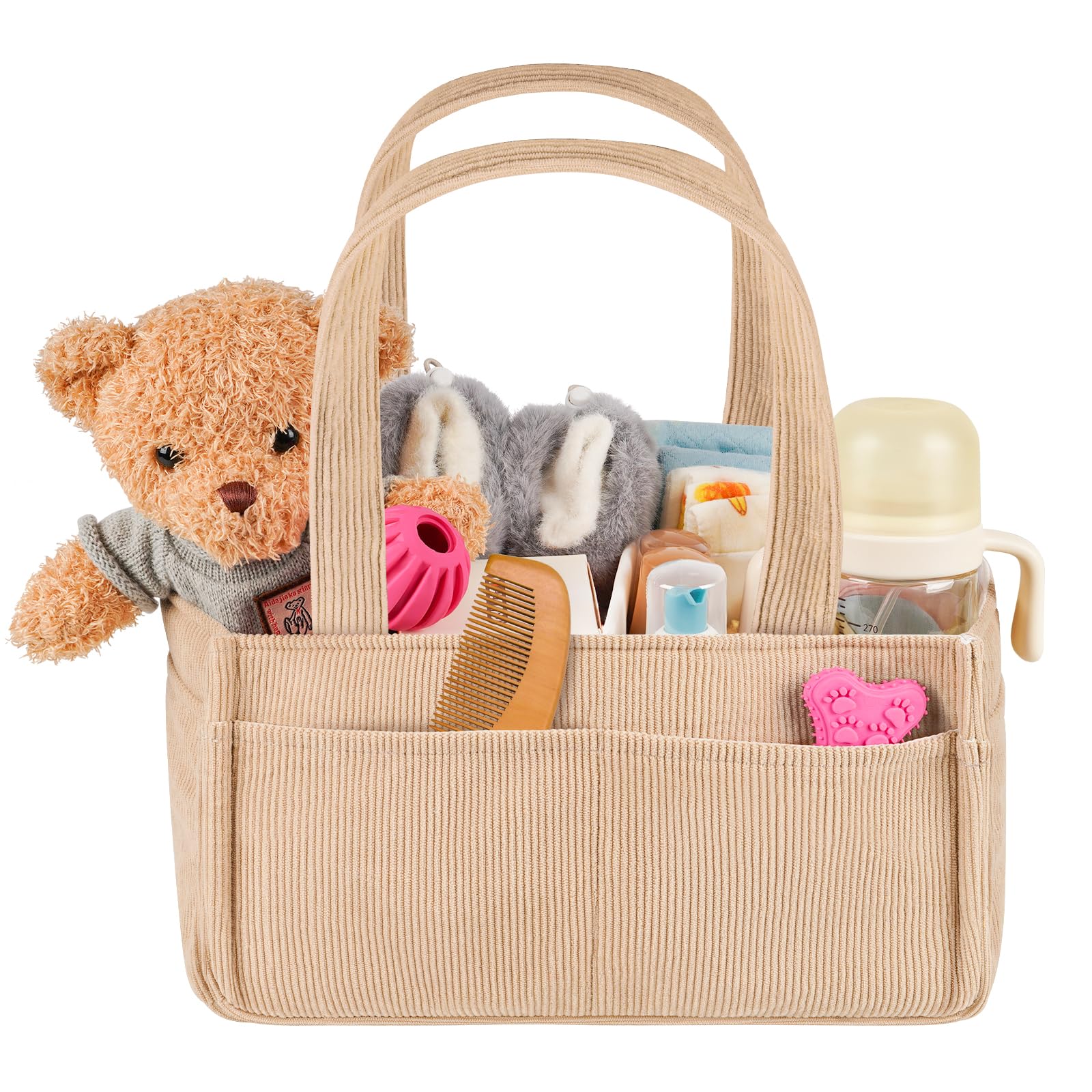 Jolensoy diaper caddy organizer with dividers keeps nursery essentials neatly separated