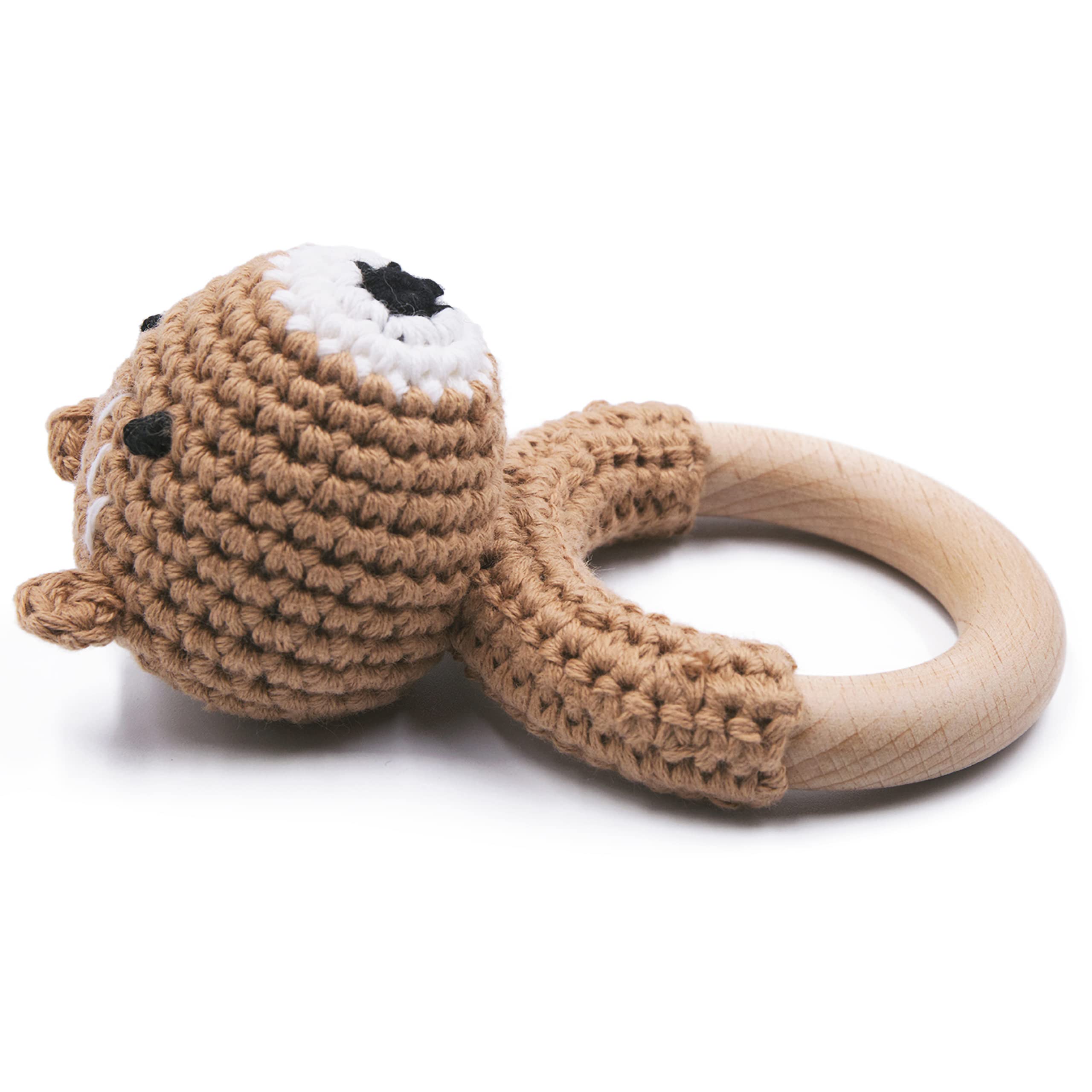 Joliecraft wooden teether ring offers smooth beech wood for teething relief