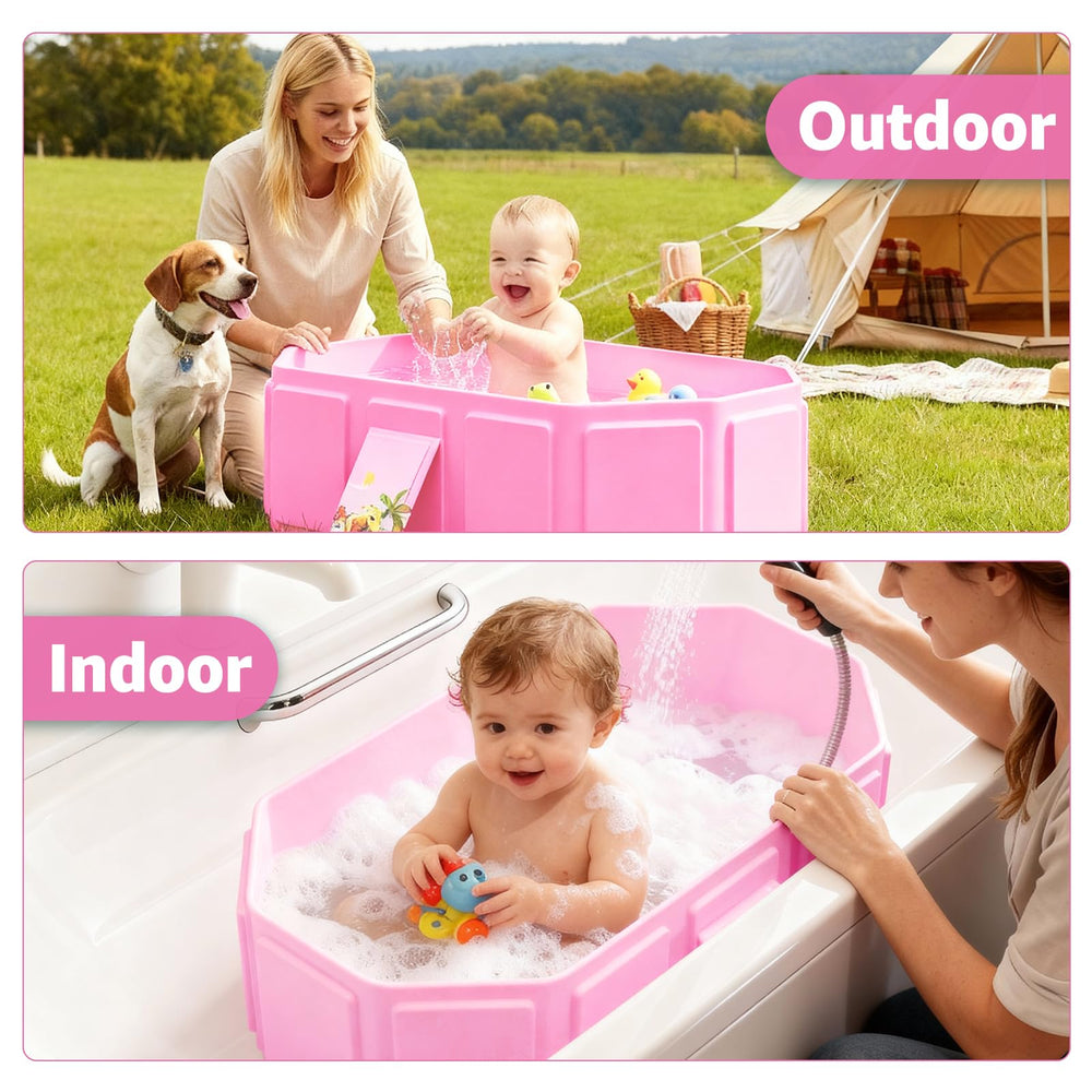 Jollcma tub's anti-slip base adds stability during bath
