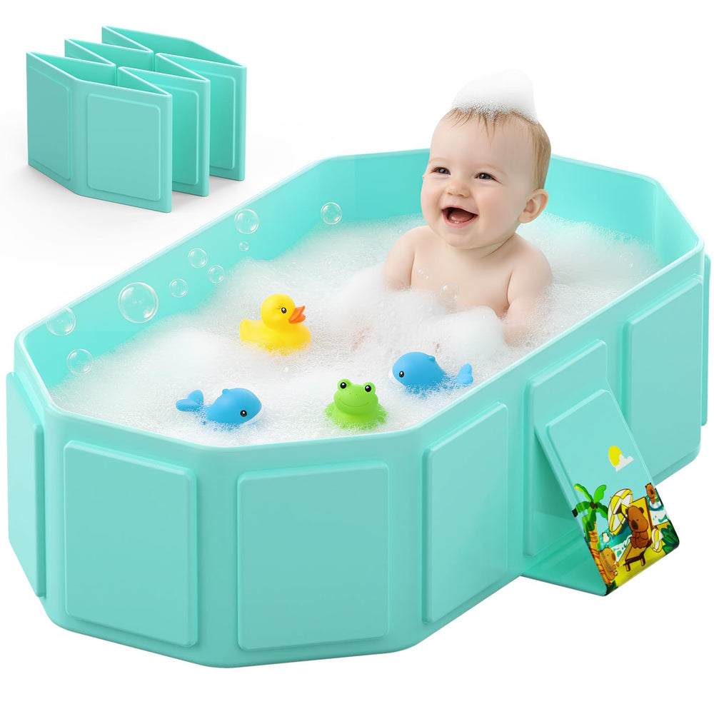 Jollcma collapsible baby bathtub folded for compact storage