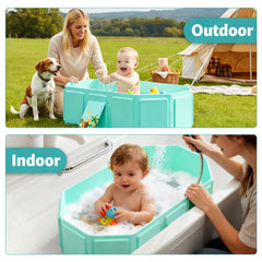 Jollcma collapsible baby bathtub open full size for growing children