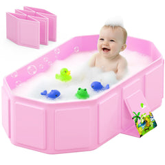 Jollcma collapsible baby bathtub opened to full size for growing children