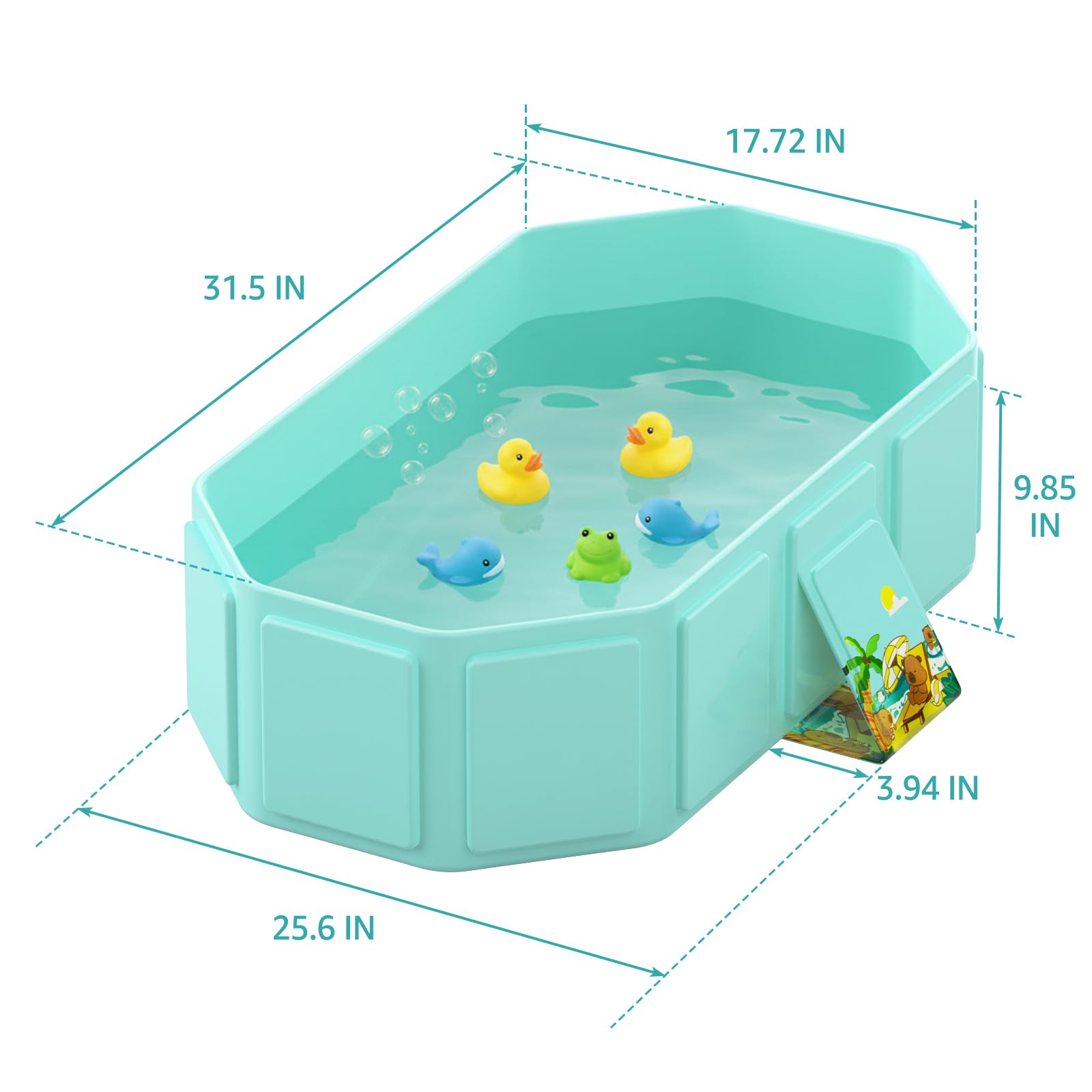Jollcma collapsible baby bathtub portable for travel and outdoor baths