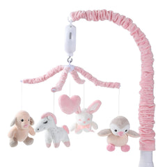 JOLLITO soft pink crib mobile offering calming visuals for naps