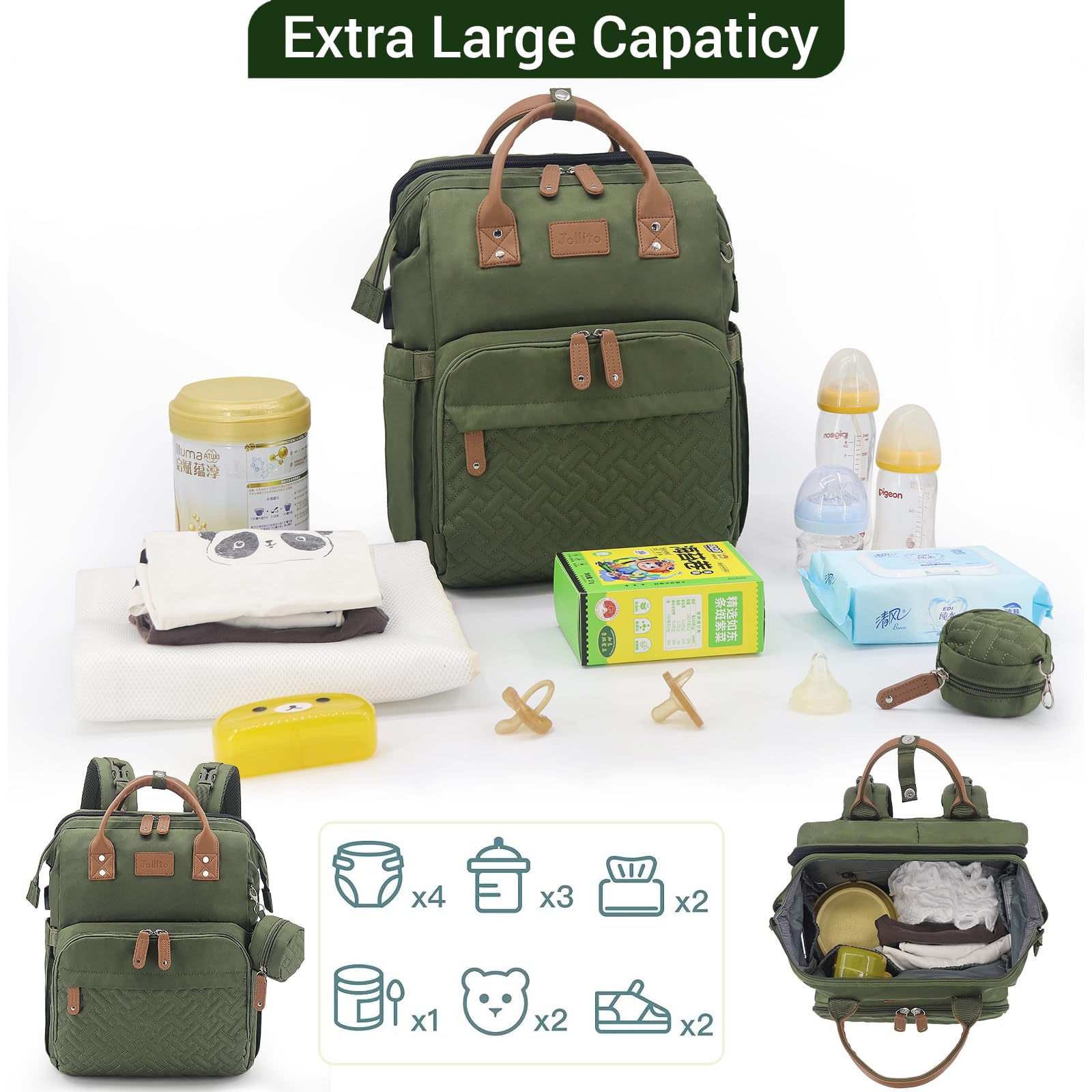 JOLLITO changing station inside the bag offers on-the-go diaper changes