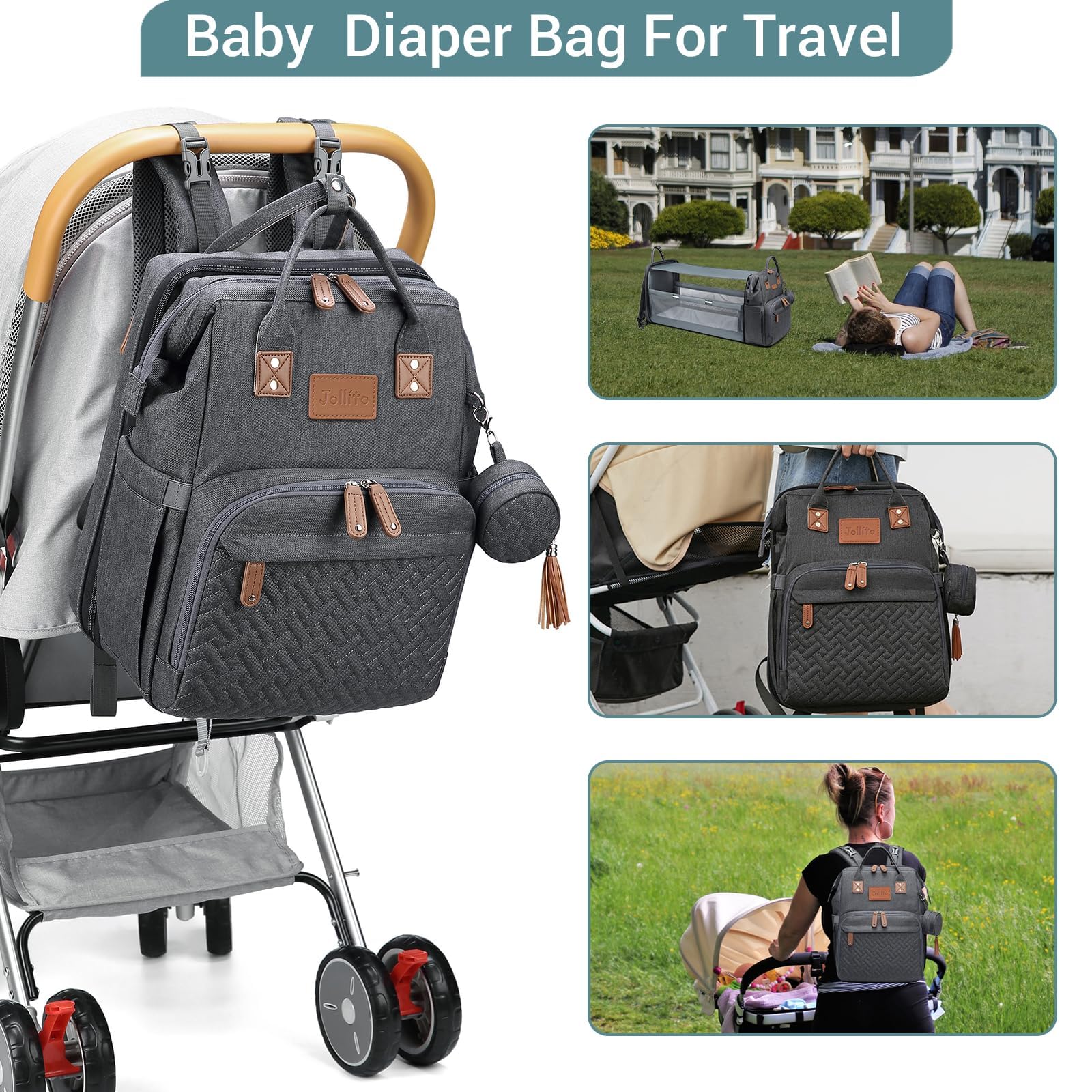 JOLLITO changing station with soft pad ensures comfortable diaper changes.