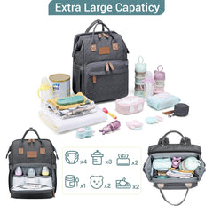 JOLLITO diaper bag with three insulated bottle pockets for temperature-controlled feeding.